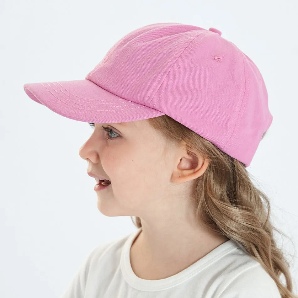 Baby Girl Baseball Caps Pink Black White Gray Children Low Profile Sun Hat Kids Boy Running Headwear Clothing Accessories