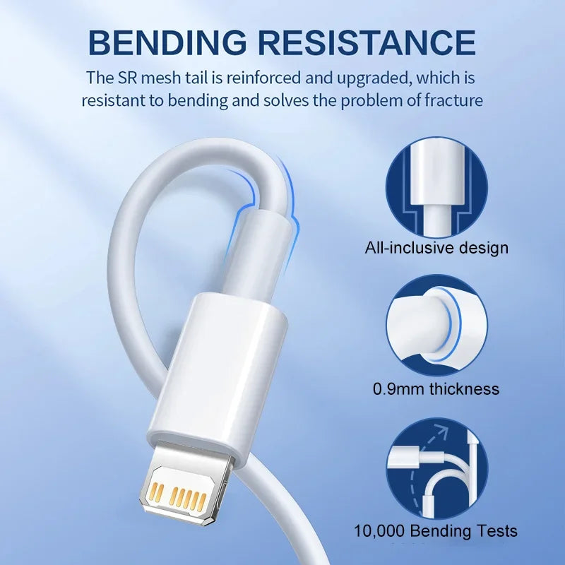PD 30W USB Cable For Apple iPhone 15 14 13 12 11 Pro Max 7 8 Plus XS X XR Fast Charging USB C Cable Charge Date Wire Accessories
