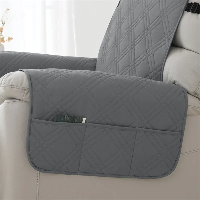 1seater Waterproof Recliner Cover Solid Color Quilted Armchair Slipcover Pet Kids Accent Couch Cushion Living Room Hotel Home