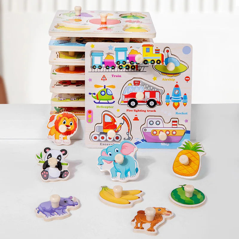 Wooden Puzzles Toys for Kids 3 Year Alphabet Numbers Children Montessori Educational Learning Toys abc Letters Preschool Gift