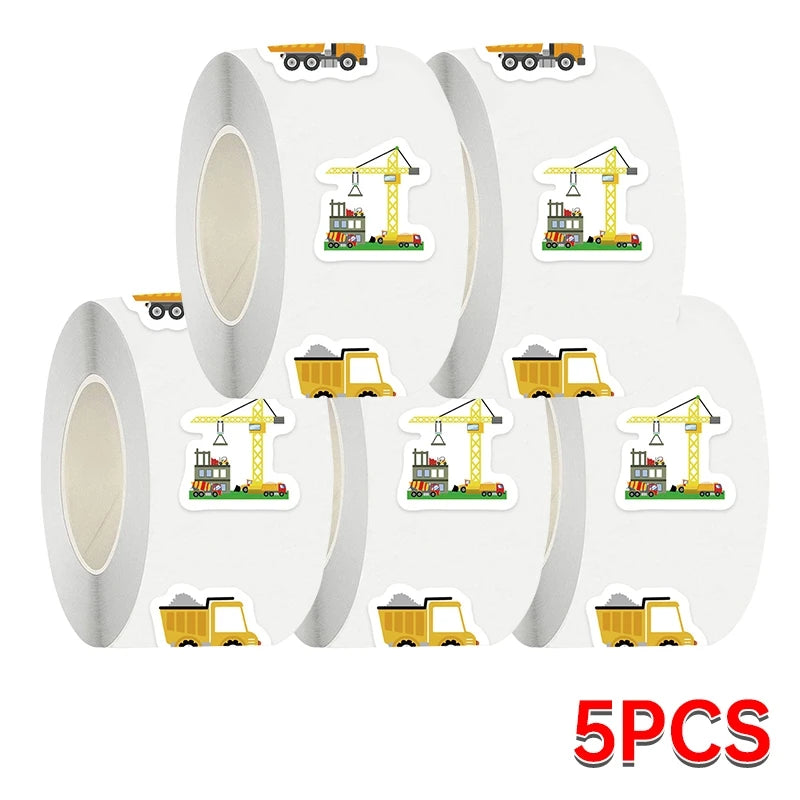 500PCs Construction Vehicle Sticker for Kids Reward Encourage Stickers Labels Phone Case Thank You Sticker Kids Toys Gifts