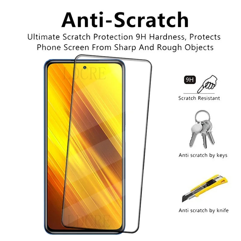 4Pcs For Poco X3 Pro Glass Poco X3 Pro Tempered Glass Full Cover Glue 9H HD for Screen Protector Xiaomi PocoX3 Poco X3 Pro Glass