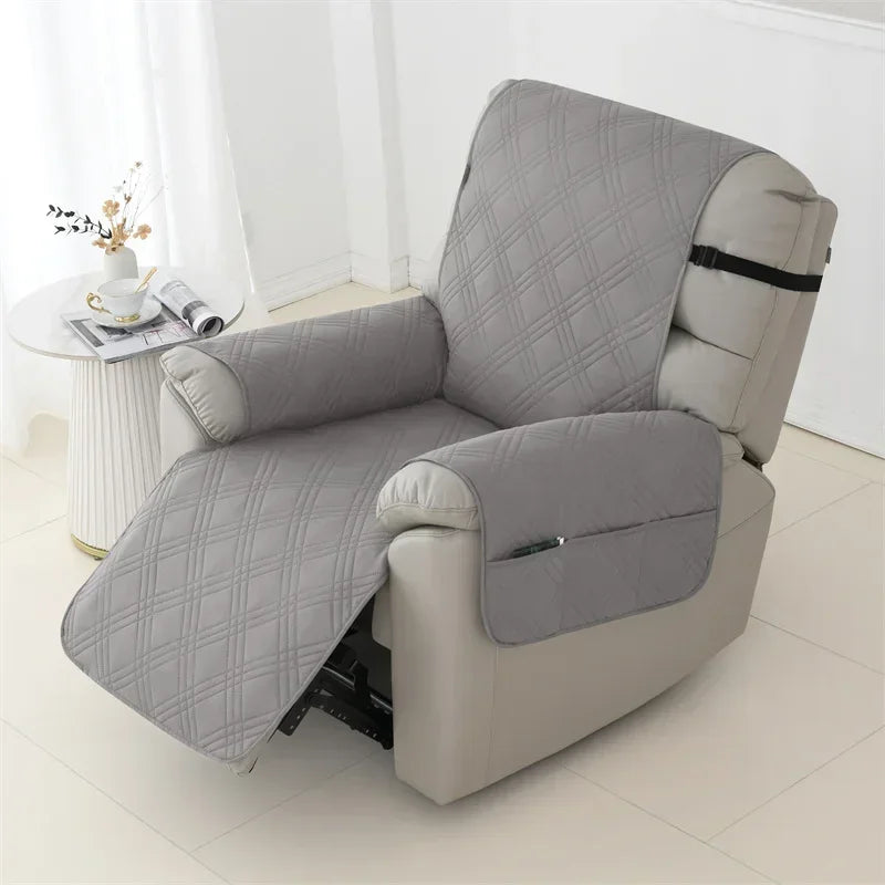 1seater Waterproof Recliner Cover Solid Color Quilted Armchair Slipcover Pet Kids Accent Couch Cushion Living Room Hotel Home