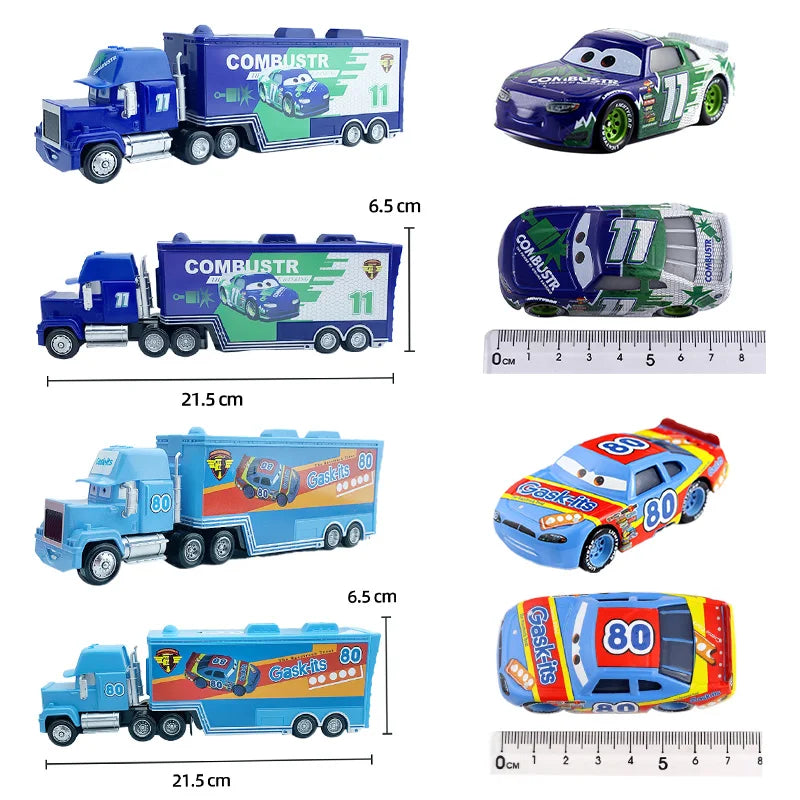 Cars 2 Disney Pixar Racing 3 1 Toy Lightning McQueen Jackson Storm Chick Hicks Mack Truck Collection Die Metal Model kids Gift