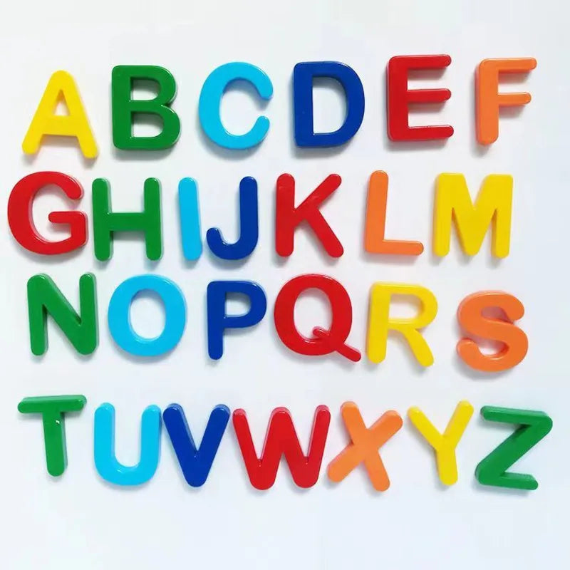 26pcs Magnetic Learning Alphabet Letters Plastic Refrigerator Stickers Toddlers Kids Learning Spelling Counting Educational Toys
