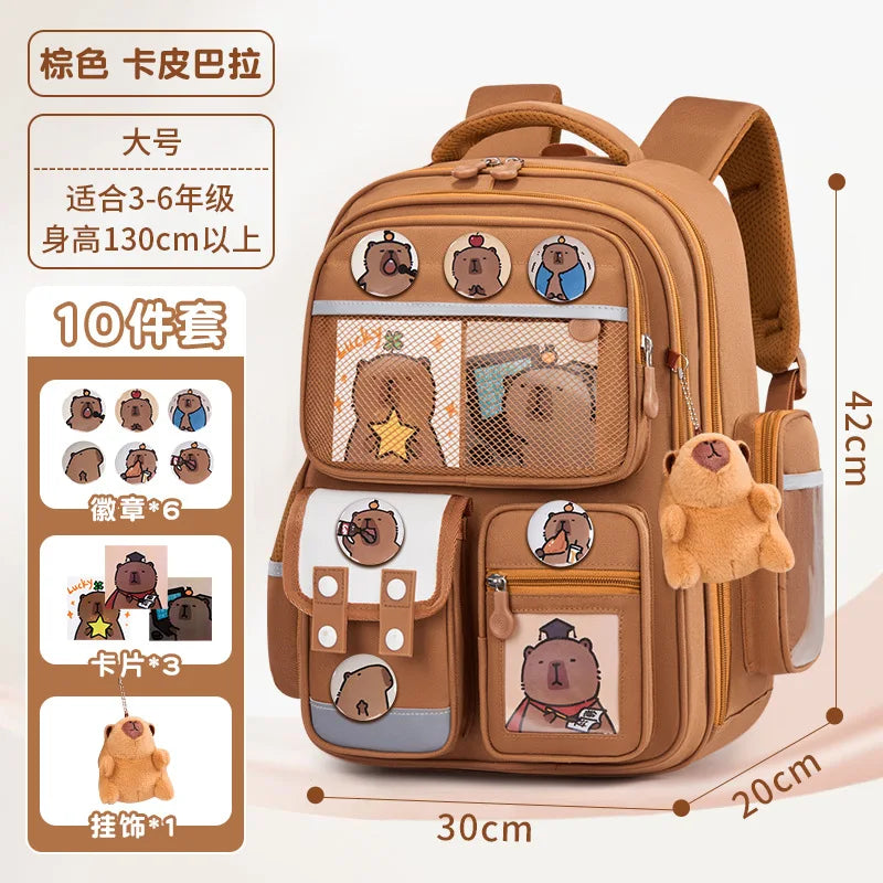 Capybara Children School Bags For Boys Girls Kids backpack Primary Orthopedic School Backpack Waterproof Schoolbag Book Bag