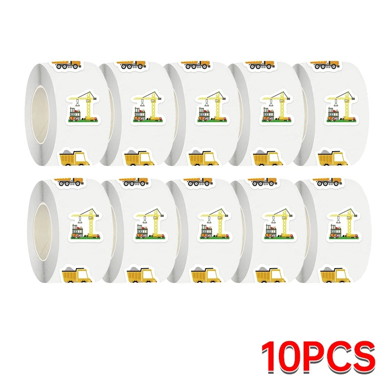 500PCs Construction Vehicle Sticker for Kids Reward Encourage Stickers Labels Phone Case Thank You Sticker Kids Toys Gifts