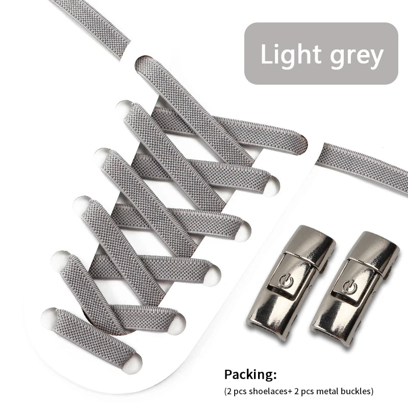 1Pair No Tie Shoe laces Press Lock Shoelaces without ties Elastic Laces Sneaker Kids Adult 8MM Widened Flat Shoelace for Shoes