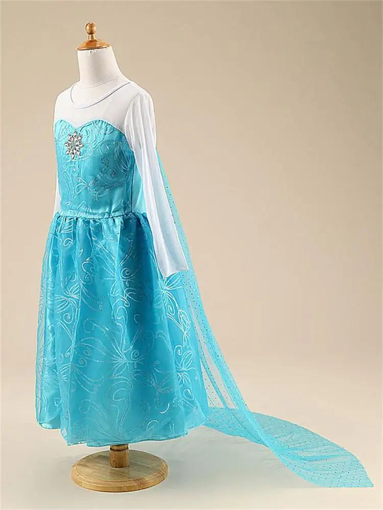 Girls Snow Queen Elsa Kids Costumes for Girl 2025 Carnival Party Prom Gown Robe-Playing Children Clothing Frozen Princess Dress