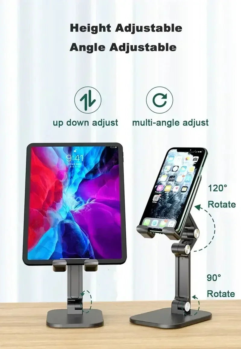 Adjustable Desktop Mobile Phone Holder Stand Foldable Desktop Tablet Bracket For iPhone iPad Samsung Galaxy Tab Xiaomi Pad Mount