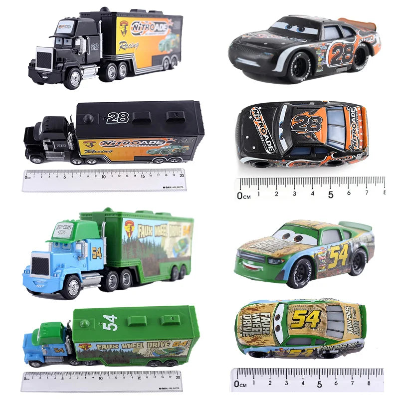 Cars 2 Disney Pixar Racing 3 1 Toy Lightning McQueen Jackson Storm Chick Hicks Mack Truck Collection Die Metal Model kids Gift