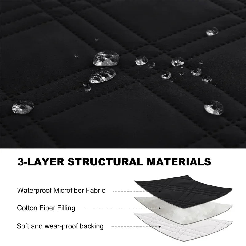 1seater Waterproof Recliner Cover Solid Color Quilted Armchair Slipcover Pet Kids Accent Couch Cushion Living Room Hotel Home