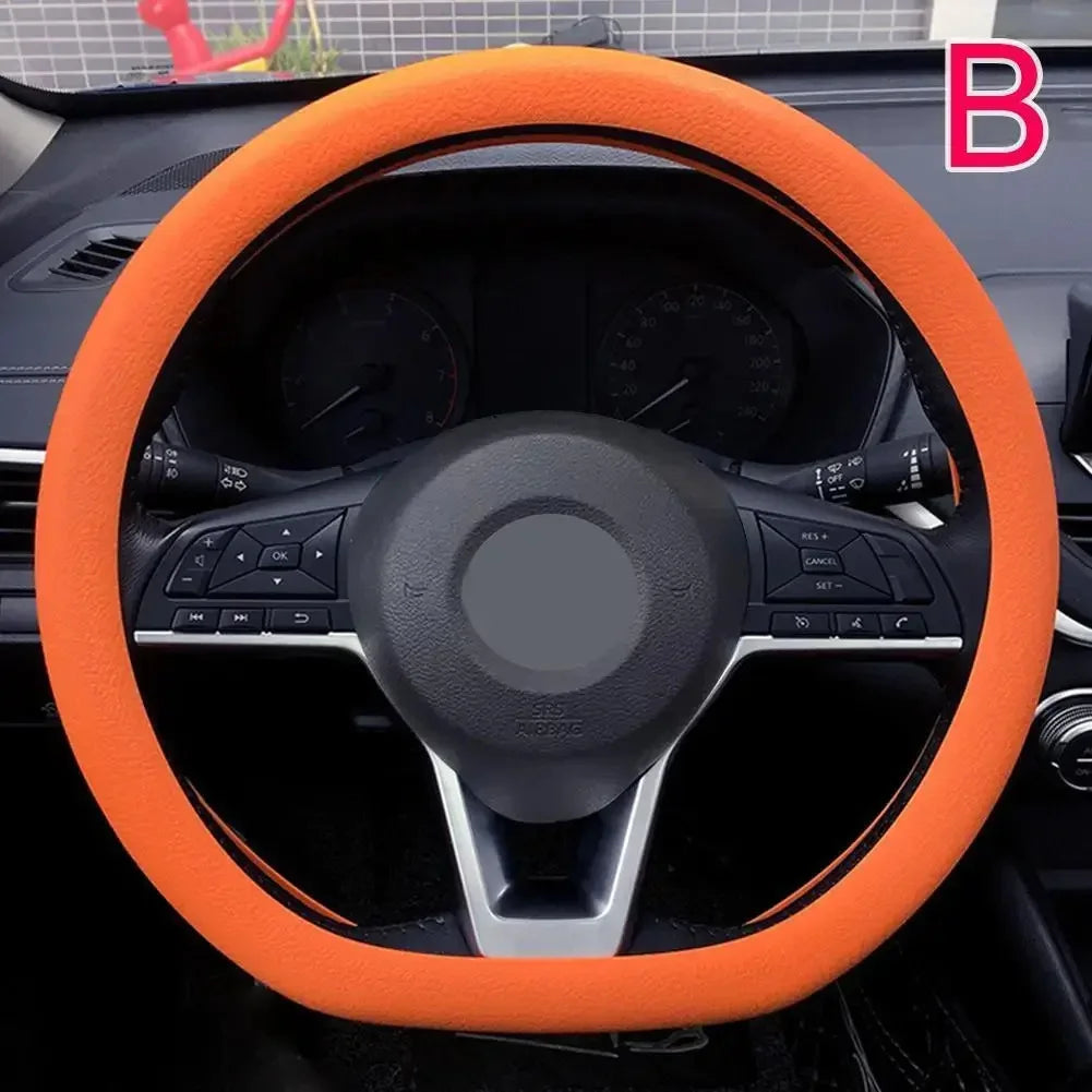 Silicone steering wheel cover elastic glove fit soft touch can choose from various colors of car interior decoration DIY parts