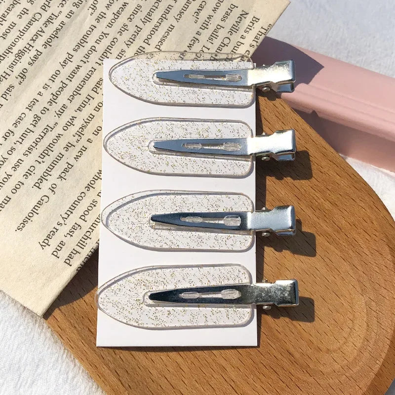4pcs/set No Bend Seamless Hair Clips Side Bangs Barrette Makeup Washing Face Accessories Women Girls Styling Hairpins
