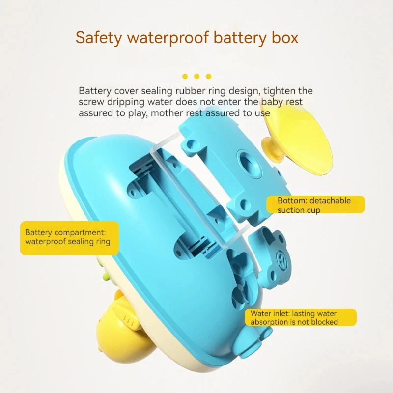 Cute Duck Bathtub Boat Toy with 3 Emotional Ducks Automatic Water Spray Toys for Toddlers Sensory Interactive Baby Shower Gift