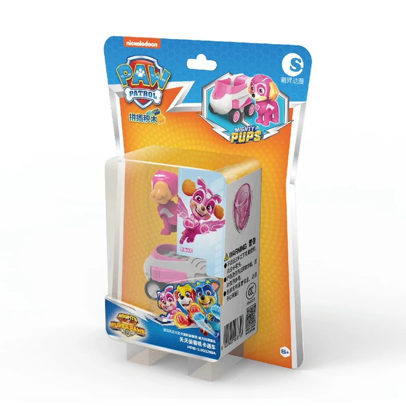 Genuine Paw Patrol Vehicle Chase Skye Marshall Pull Back Cars Playset Building Blocks Ryder Figure Children Toys Birthday Gifts