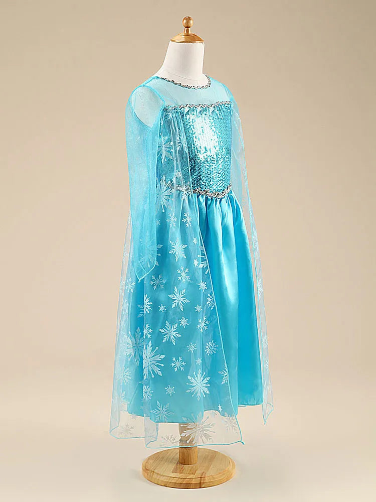 Girls Snow Queen Elsa Kids Costumes for Girl 2025 Carnival Party Prom Gown Robe-Playing Children Clothing Frozen Princess Dress