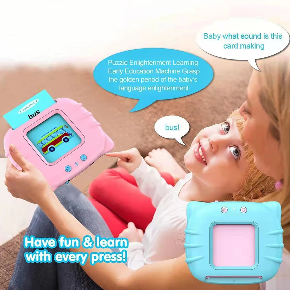Talking FlashCards for Kids Electronic Early Education Machine Montessori Toy Flash Card Preschool Toddlers Biy Girl Gift Travel