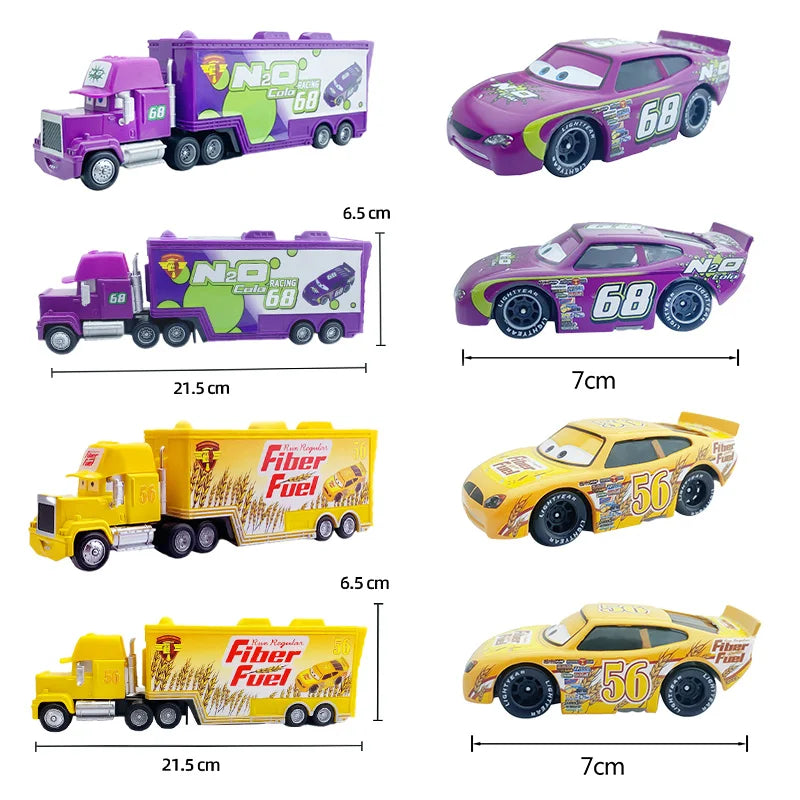 Cars 2 Disney Pixar Racing 3 1 Toy Lightning McQueen Jackson Storm Chick Hicks Mack Truck Collection Die Metal Model kids Gift