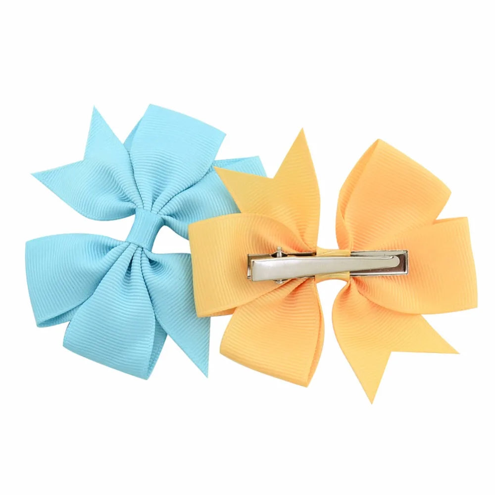 20/40Pcs Sweet Random Candy Color Bow Hair Clip Set for Baby Girls Cute Ribbon Hairpin Kids Headwear Kids Hair Accessories Gifts