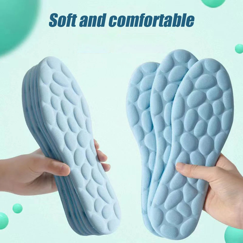 Latex Sport Insoles Soft High Elasticity Shoe Pads Breathable Deodorant Shock Absorption Cushion Arch Support Insole Men Women