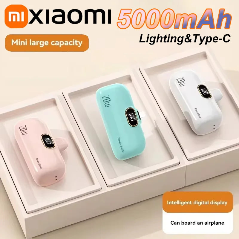 Xiaomi 5000mAh Mini Wireless Power Bank Capsule Mobile Power Supply Emergency Fast charging External Battery For IPhone Samsung