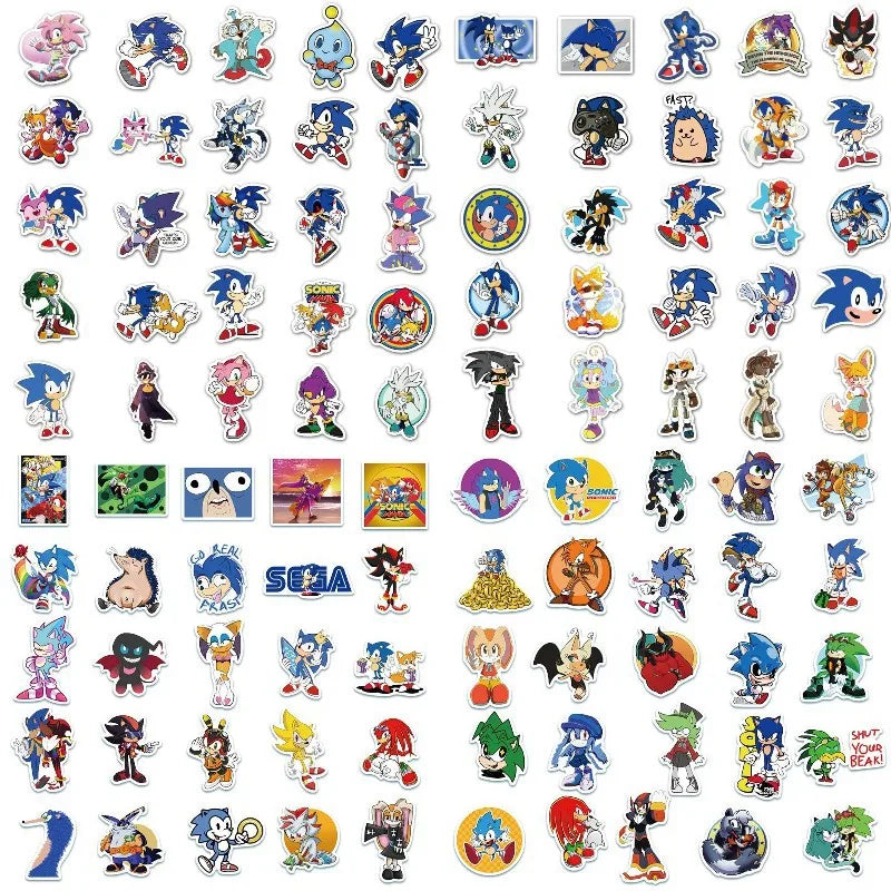 50/100Pcs Sonic Stickers Cute Cartoon Classic Toys Decoration Decals DIY Stationery Phone Case Kids Anime Sticker Toy