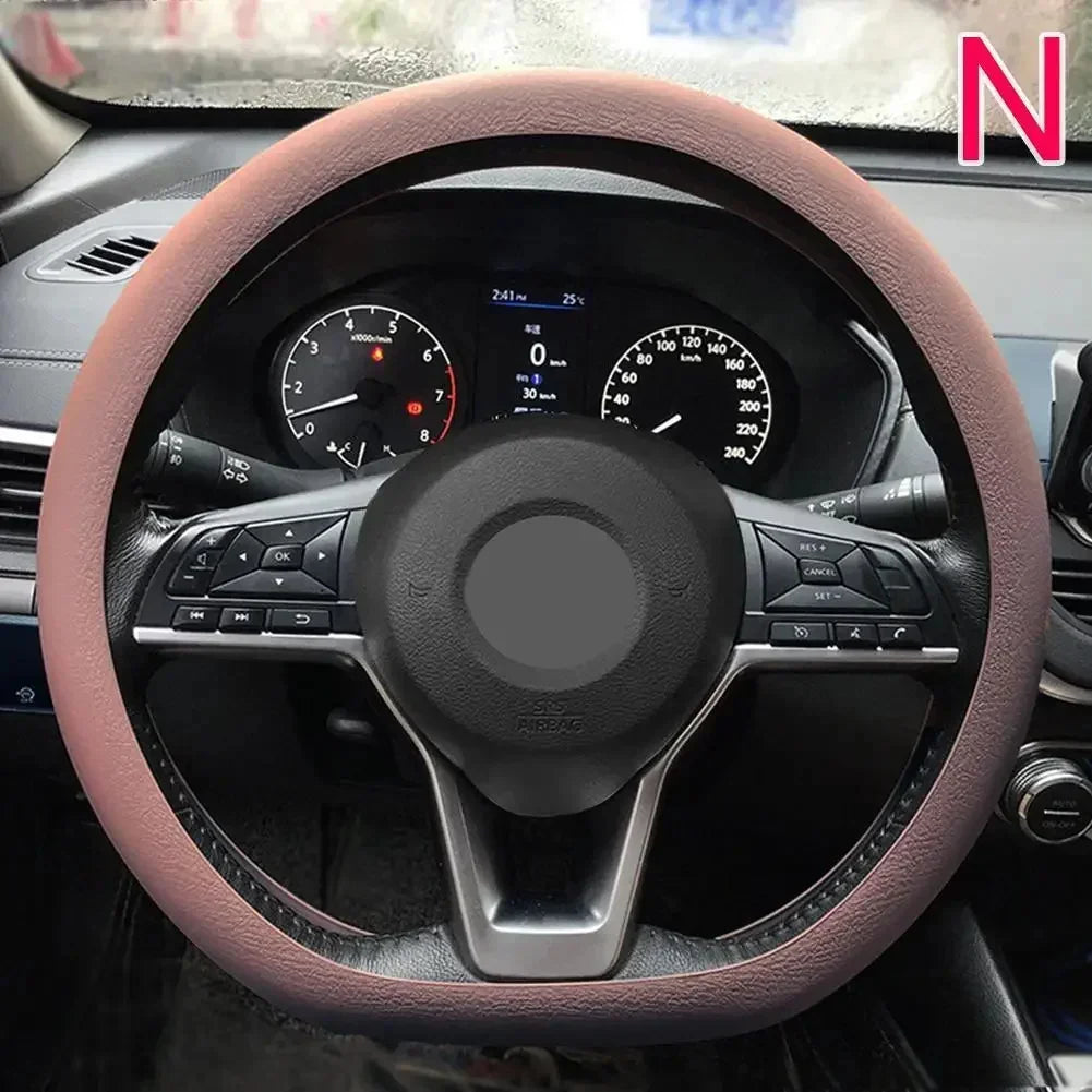 Silicone steering wheel cover elastic glove fit soft touch can choose from various colors of car interior decoration DIY parts