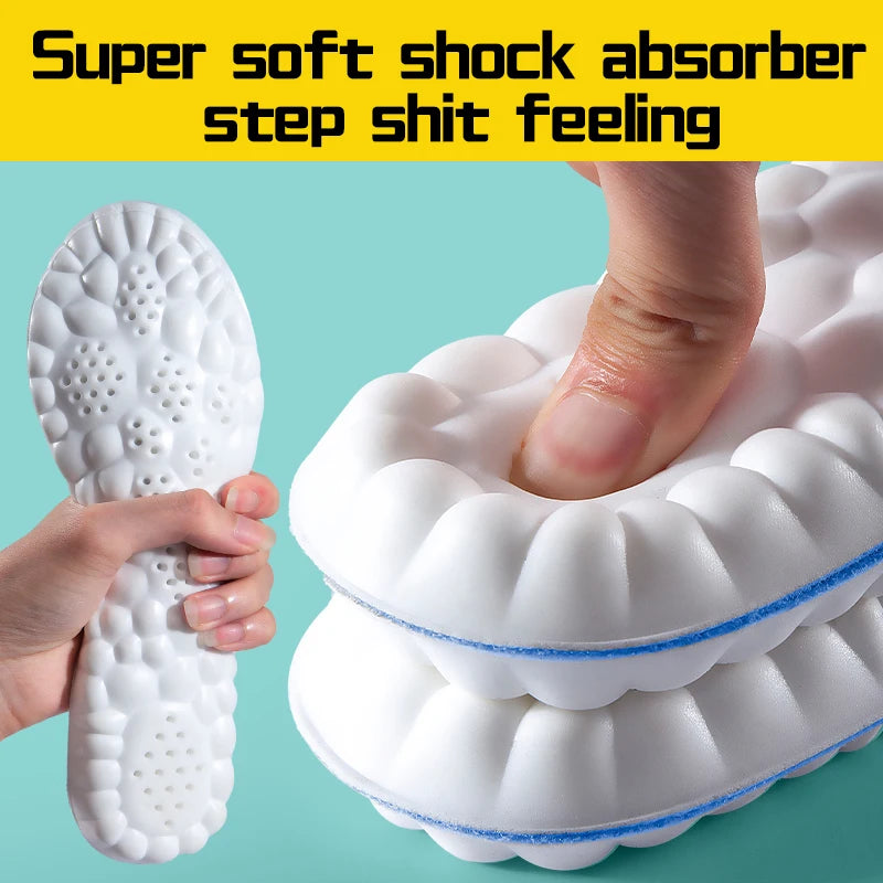 Latex Sport Insoles Soft High Elasticity Shoe Pads Breathable Deodorant Shock Absorption Cushion Arch Support Insole Men Women