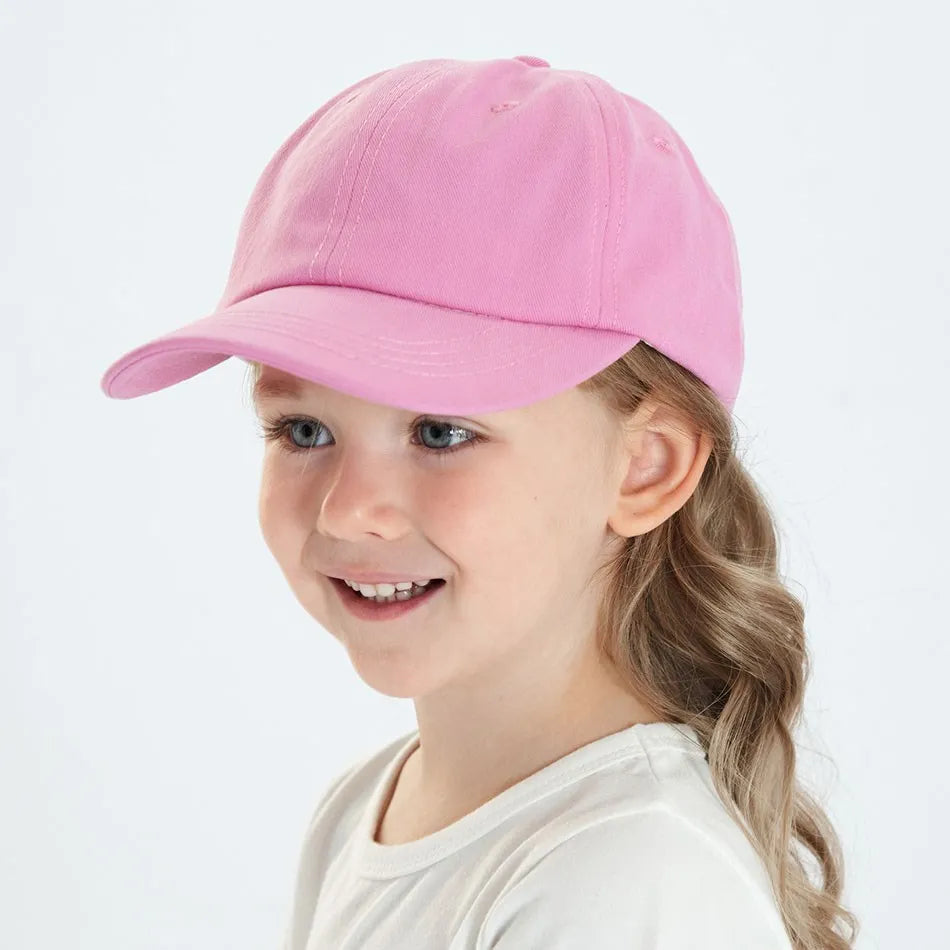 Baby Girl Baseball Caps Pink Black White Gray Children Low Profile Sun Hat Kids Boy Running Headwear Clothing Accessories