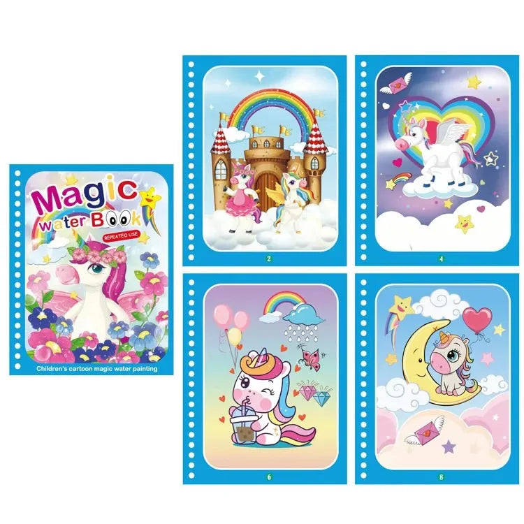 Magical Book Water Drawing Montessori Toys Reusable Coloring Book Magic Water Drawing Book Sensory Early Education for Children