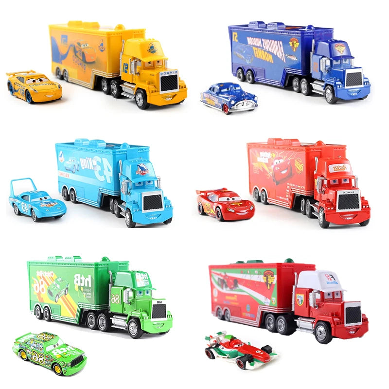 Cars 2 Disney Pixar Racing 3 1 Toy Lightning McQueen Jackson Storm Chick Hicks Mack Truck Collection Die Metal Model kids Gift