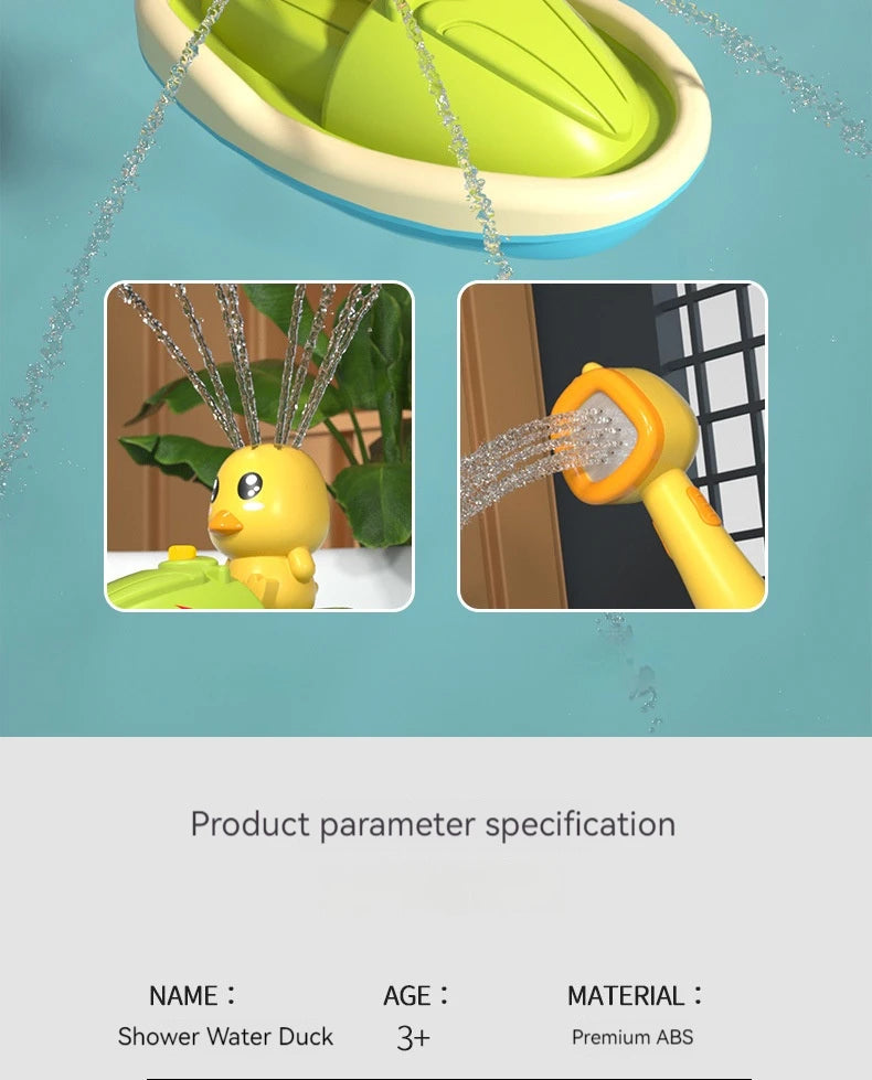 Cute Duck Bathtub Boat Toy with 3 Emotional Ducks Automatic Water Spray Toys for Toddlers Sensory Interactive Baby Shower Gift