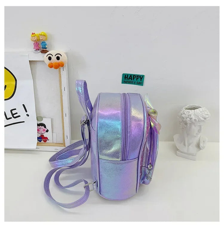 Disney Sequins Frozen Elsa Anna Backpack Fashion Glitter School Book Bag Girls Kawaii PU Leather Travel Backpack Christmas Gifts