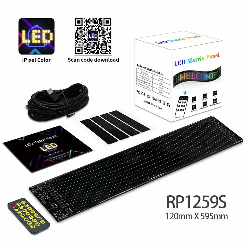 LED Matrix Pixel Panel USB 5V Flexible Addressable RGB Pattern Graffiti Scrolling Text Animation Display Car Shop Bluetooth APP