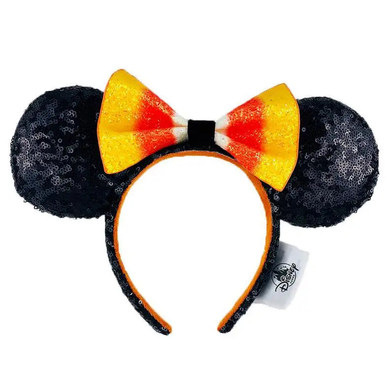 2025 Disney Mickey Mouse Ear Headband Amusement Park Hair Hoop Fish scale sequin mesh Party Headwear Girl Toy Birthday