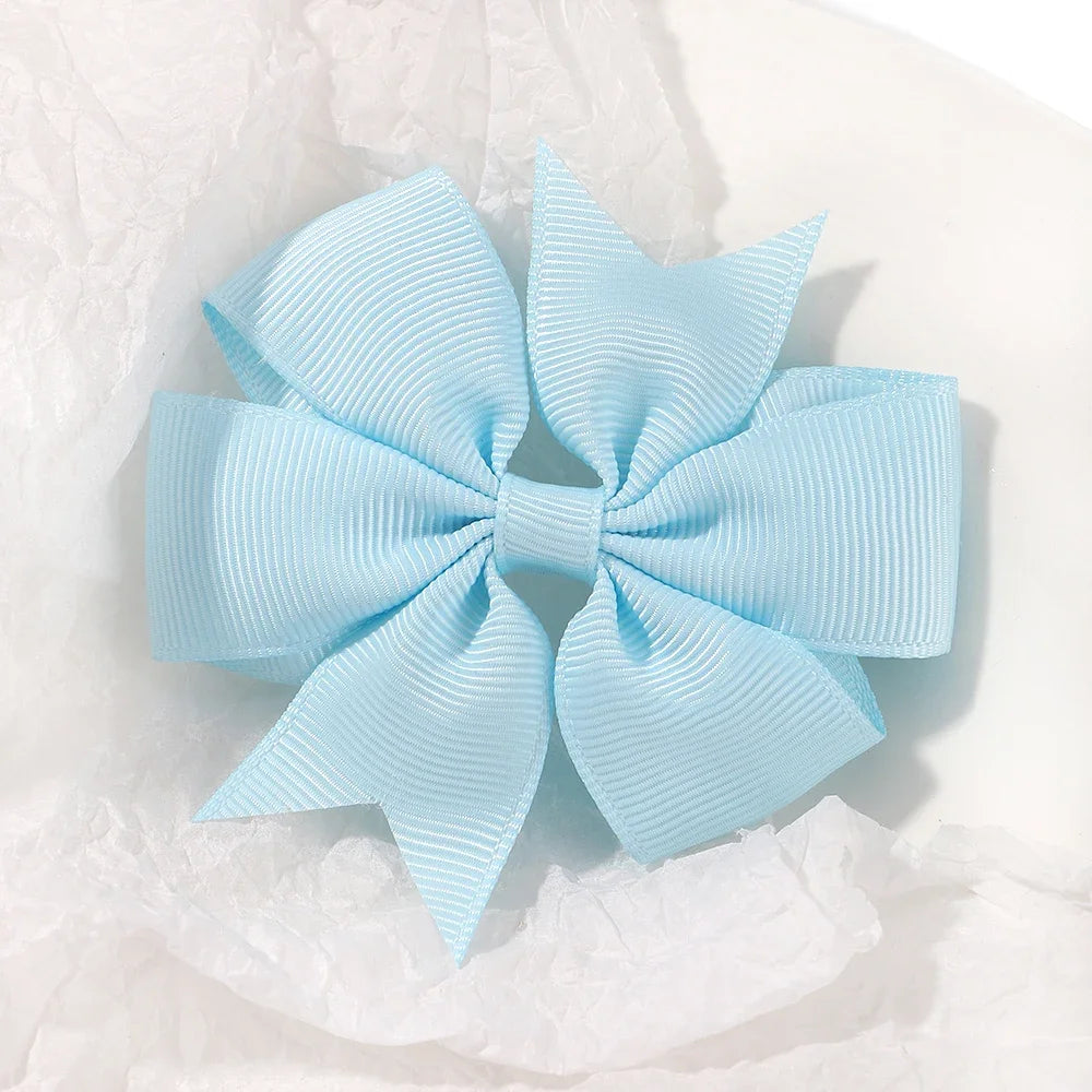 20/40Pcs Sweet Random Candy Color Bow Hair Clip Set for Baby Girls Cute Ribbon Hairpin Kids Headwear Kids Hair Accessories Gifts