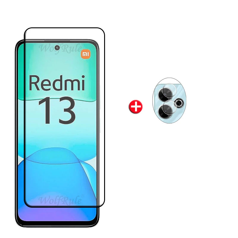 6-in-1 For Xiaomi Redmi 13 Glass For Redmi 13 Tempered Glass 9H HD Protective Screen Protector For Redmi 13 Redmi13 Lens Glass