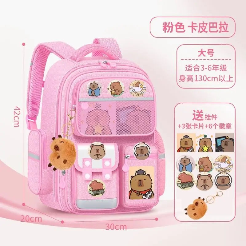 Capybara Children School Bags For Boys Girls Kids backpack Primary Orthopedic School Backpack Waterproof Schoolbag Book Bag