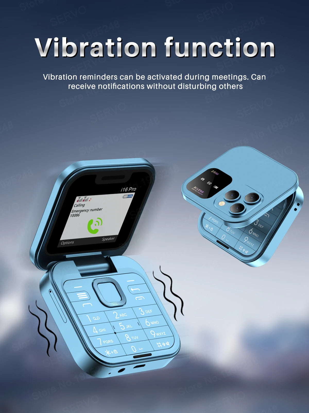 SERVO 2024 New Mini Flip Mobile Phone FM Radio Magic Voice Blacklist Speed Dial Vibration 2SIM Card Small Display Foldable Phone