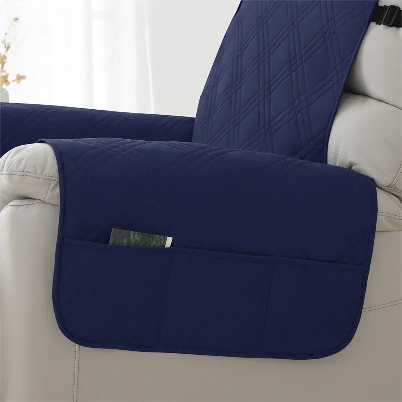 1seater Waterproof Recliner Cover Solid Color Quilted Armchair Slipcover Pet Kids Accent Couch Cushion Living Room Hotel Home