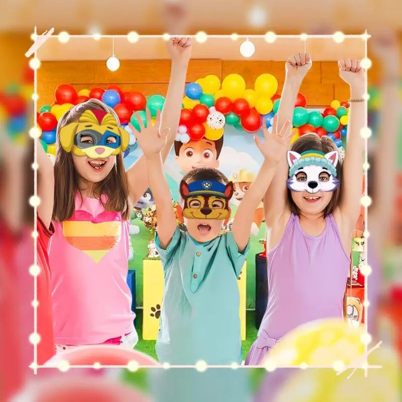 12Pcs Paw Patrol Birthday Party Masks Toy Puppy Patrol Kids Costume Masks Patrulla Canina Figure Mask Kids Cosplay Party