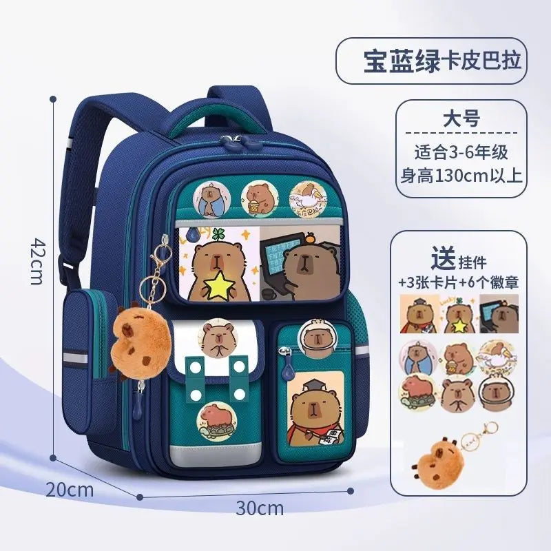 Capybara Children School Bags For Boys Girls Kids backpack Primary Orthopedic School Backpack Waterproof Schoolbag Book Bag