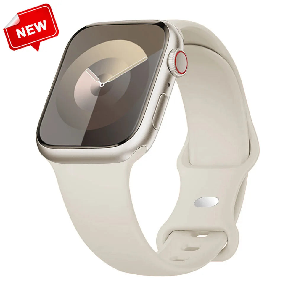Silicone Strap For Apple Watch Band 40mm 44mm 46mm 45mm 41mm 49mm 38 42 Correa Bracelet iWatch series 6 ultra2 7 8 9 se 10 band