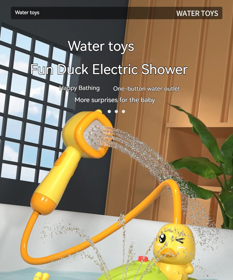 Cute Duck Bathtub Boat Toy with 3 Emotional Ducks Automatic Water Spray Toys for Toddlers Sensory Interactive Baby Shower Gift