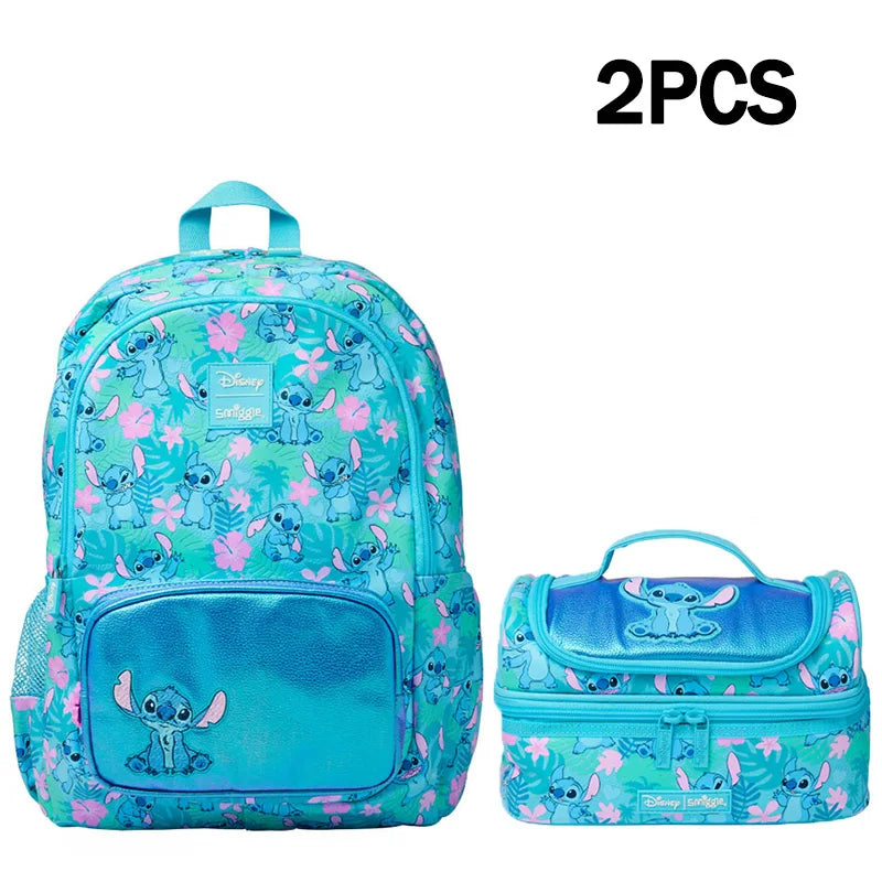 Disney Stitch Australian Smiggle Children'S Learning Stationery Backpack Lunch Bag Pencil Box Water Cup Anime Backpack Gift