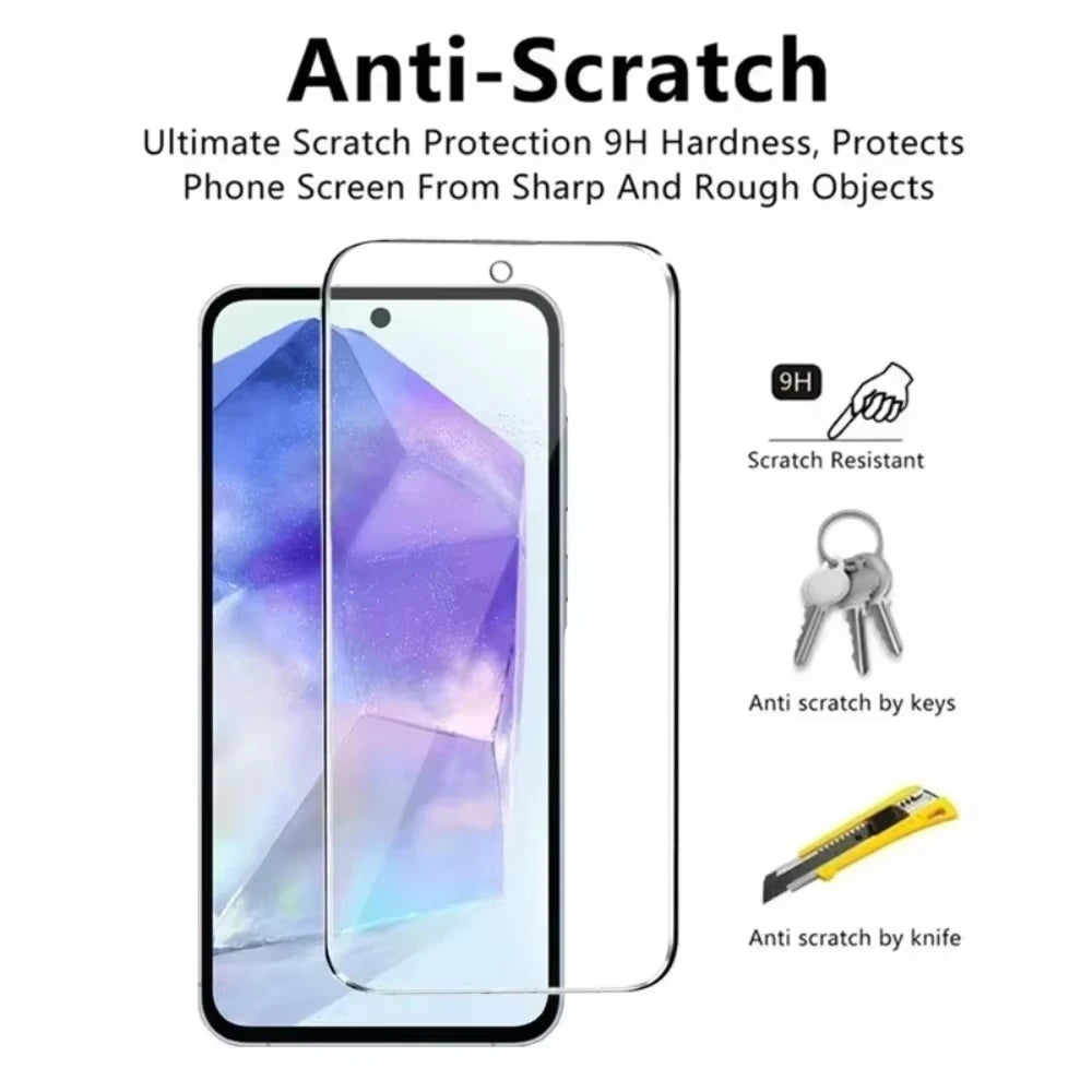 NNBILI 5Pcs Screen Protector For Samsung A55 A15 A54 A34 A13 A14 A53 A52 A12 A33 A52S A32 A35 A71 A72 A51 A22 S10ETempered Glass