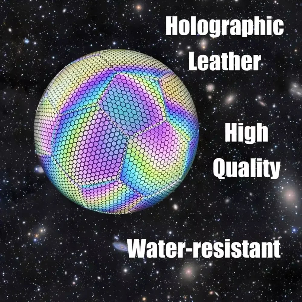 1PC Size 5 Reflective Soccer Ball Luminous Colorful Training Football for Indoor And Outdoor Use