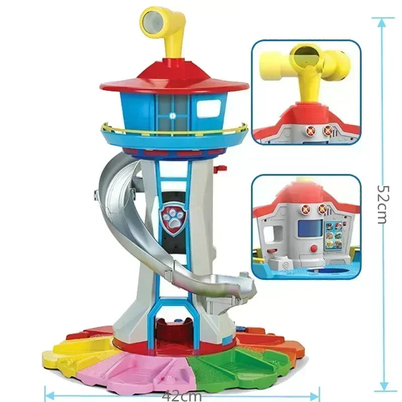 Paw Patrol Toy Set Lookout Vehicle Cute Cartoon Anime Figures Patrol Canine Chase Skye Rebound Bicycle Kids Birthday Gifts