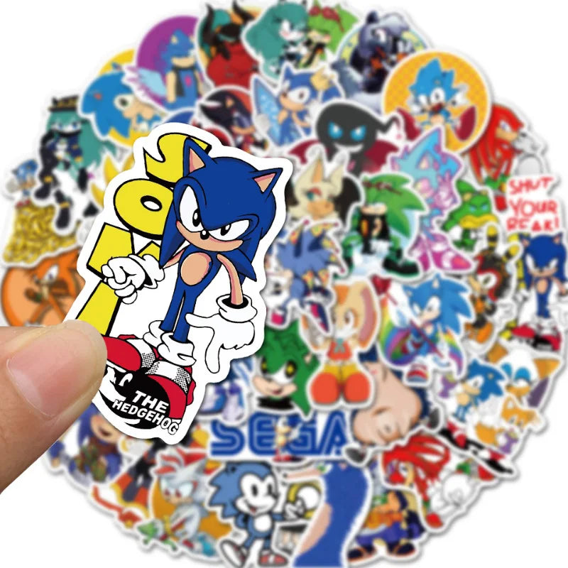 50/100Pcs Sonic Stickers Cute Cartoon Classic Toys Decoration Decals DIY Stationery Phone Case Kids Anime Sticker Toy